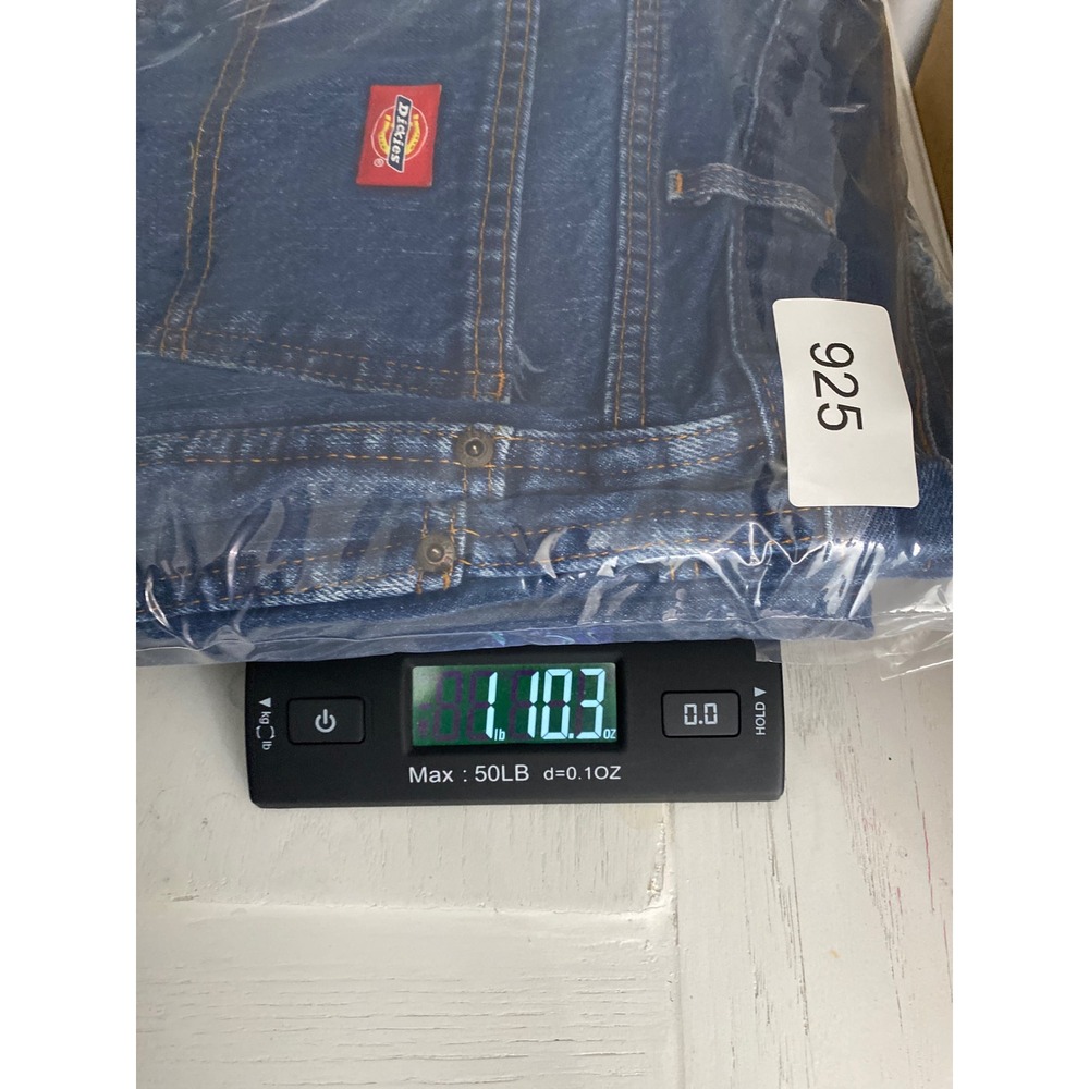 Dickies Mens Straight Leg Blue Denim Workwear Jeans 33x29 Distressed Hem - Picture 11 of 11